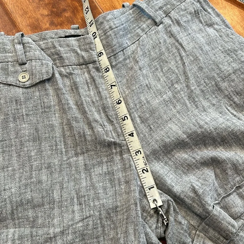 Talbots grey cotton linen shorts size 10